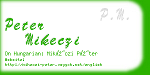 peter mikeczi business card